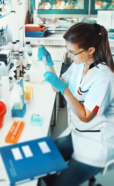 woman testing in a lab